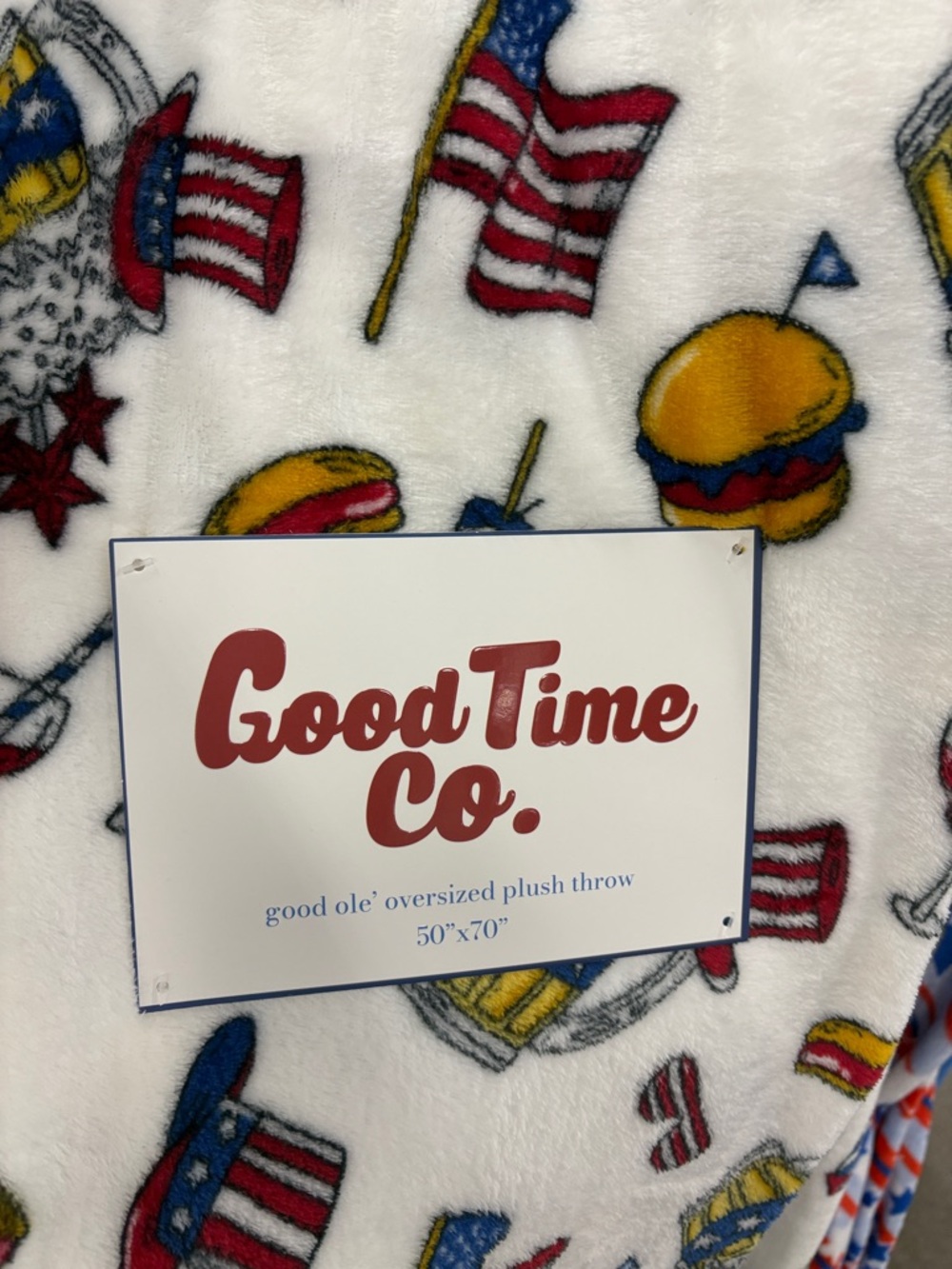 Good Time company oversized plush throw 4th of July 50x70